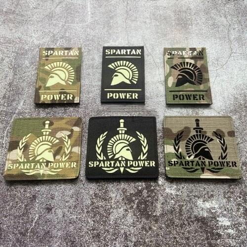 Spartan Power Luminous Patch Tactical Chapter Nylon Noctilucent Military Roman Greece Helmet For Clothes Backpack Badge
