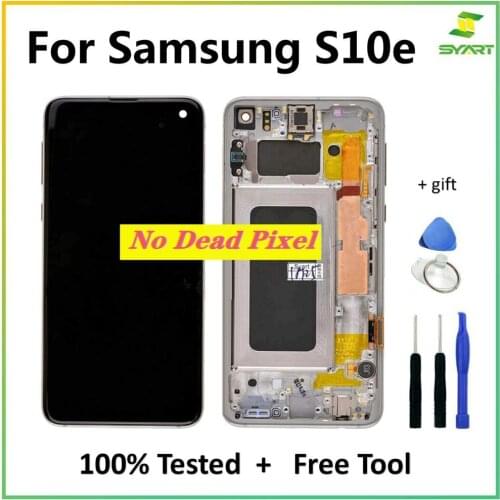 Super AMOLED For Samsung Galaxy S10e SM-G9700 G970F/DS G970U G970W LCD Display Touch Screen With Frame For S10e SM-G9700 LCD