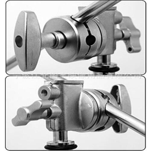 Heavy Duty Grip Head Swivel Head Holder Mounting Adapter For Light Stand Silver E65E