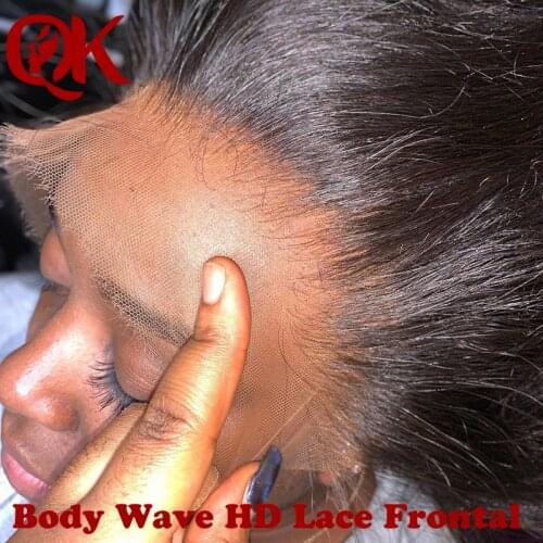 QueenKing Hair 13x4 Ear to Ear Super HD Lace Brazilian Body Wave Hair Lace Frontals Swiss Lace Remy Hair