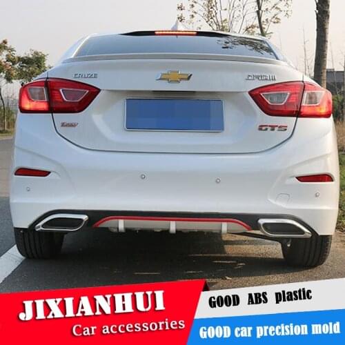 For Cruze Body kit spoiler 2017-2018 For Chevrolet Cruze ABS Rear lip rear spoiler front Bumper Diffuser Bumpers Protector