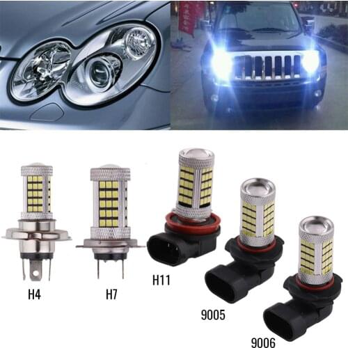 1Pc 12V 63LED Car Light H4 LED H7 LED H11 LED 9005 9006 Long Lifespan Car Fog Driving Light Bulb Car Light Led Lights for Car