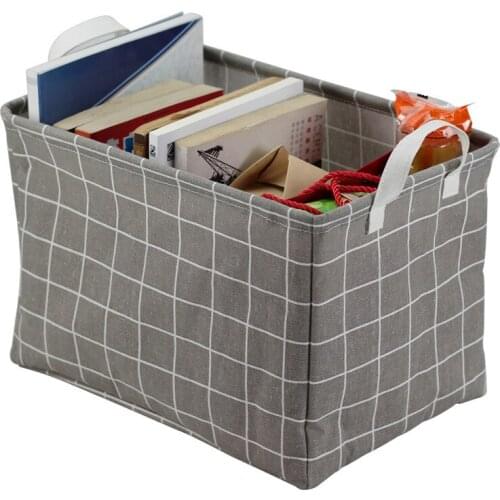 1 pcs Fabric storage basket, cosmetics, sundries storage basket, desktop storage box, canvas toy storage bag