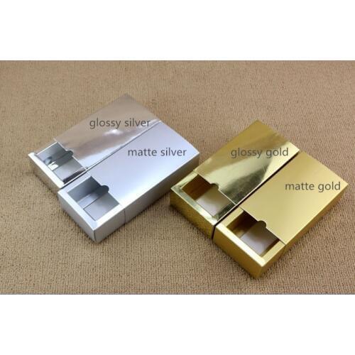 10pcs- Frosted Gold Drawer Craft Gift Handmade Soap Box Glossy Silver Paper Tea Candy Chocolate wedding party packaging boxes