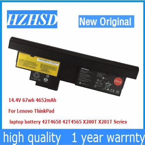 14.4V 67wh/4600mAh New Original X200T laptop battery 42T4658 42T4565 For Lenovo ThinkPad X201T