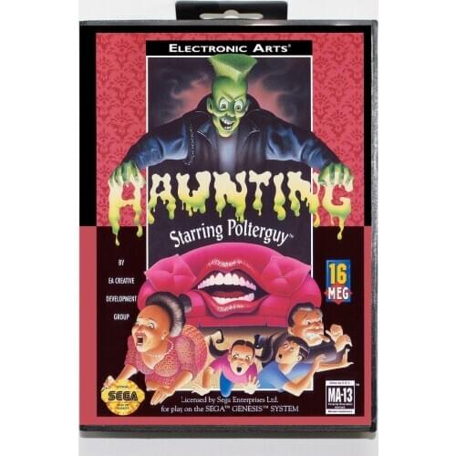16 bit Sega MD game Cartridge with Retail box - Haunting Starring Polterguy game card for Megadrive for Genesis system