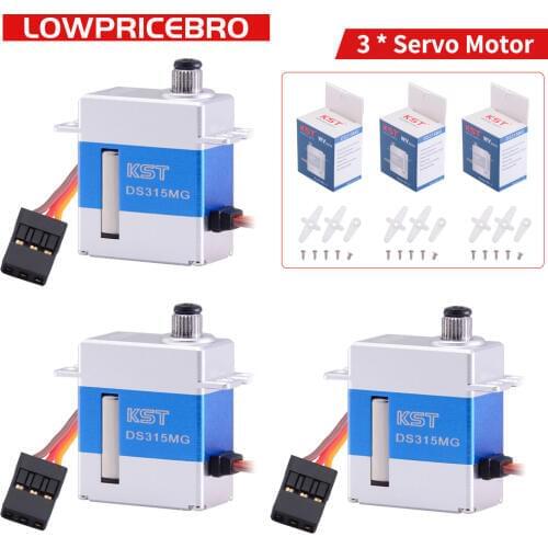 3pcs KST DS315MG 8.4V 4kg Metal Gear Mini Digital Servo Motor for Drone UAV Helicopter Airplane RC Models
