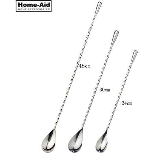 304 Stainless Steel Teardrop Frosted Bar Spoon Drink Mixing Spoons Bartender Tools Cocktail Spoon Stirrer