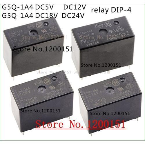 5pcs/lot G5Q-1A4 5VDC G5Q-1A4 12VDC G5Q-1A4 18VDC G5Q-1A4 24VDC G5Q-1A4-5V G5Q-1A4-12V G5Q-1A4-18V G5Q-1A4-24V 10A relay DIP-4