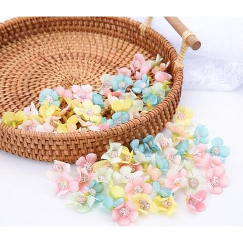 50/100Pcs 2Cm Multicolor Mini Silk Artificial Daisy Flower Head Artificial Flower for Diy Home Wedding Christmas Decoration