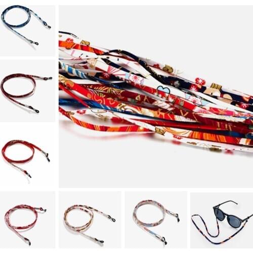 50pcs/lot 5mm wide Colorful Pattern Eyeglass sunglasses cotton neck string cord retainer strap eyewear lanyard holder wholesale