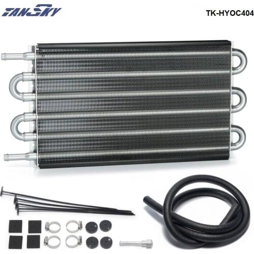 6 Row Aluminum Remote Transmission Oil Cooler/Auto-Manual Radiator Converter Kit TK-HYOC404