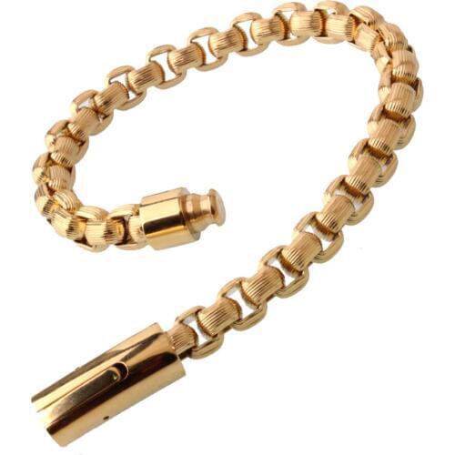 Mens Hip Hop Style gold Color Stainless Steel Box Chain Bracelet New Gift for boyfriend 9mm9"