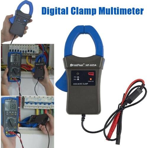 HP-605A Digital Clamp Meter Adapter 600A DC AC Current Clamp Adapter Clamp-On Multimeter Ammeter Adapter PUO88