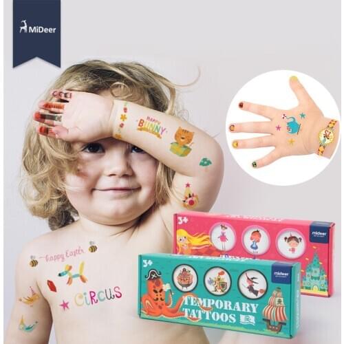 Kids Toys Waterproof Temporary Tattoo Nail Stickers kit Art Craft Set Girls Toys For Children Fashion MiDeer Birthday Party Game