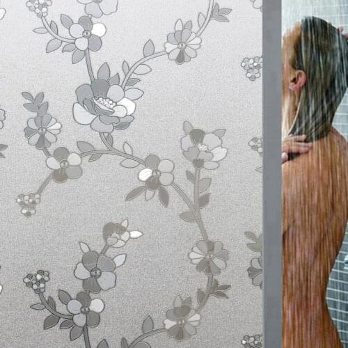 Window Film Electrostatic Adsorption Winter Jasmine Frosted Window Sticker for Glass Bathroom Privacy Anti Look Window Film