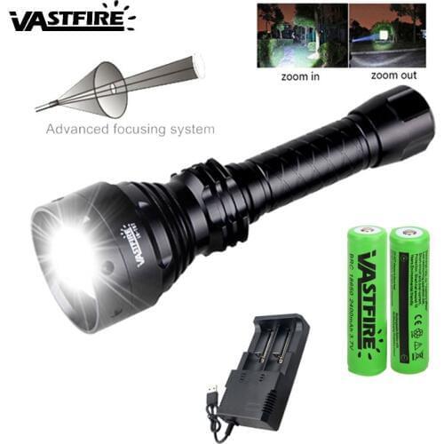 500 Yards T67 Predator Flashlight Zoomable Tactical Hunting Light XRE Red Green White Torch 67mm Lens Fishing Coyote Hog Varmint