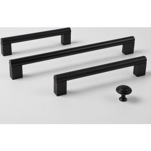 HJY Modern Black Cupboard Door Drawer Handle Minimalist Furniture Aluminum Alloy Closet Door Handles Wardrobe Cabinet Pulls