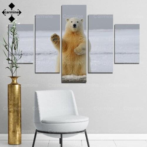 Cute Polar Bear Canvas Printing Animal Wall Art Painting Picture Modular White Beer for Living Room Decorative Frameless Posters