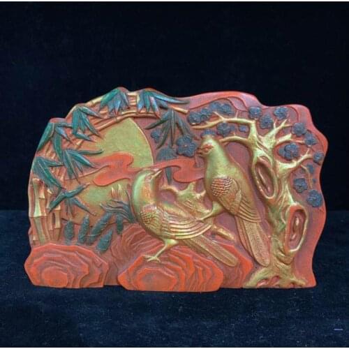 China ink lump magpies plum Bossom crafts statue