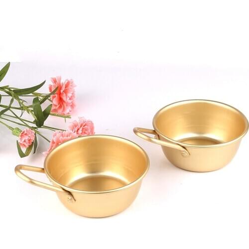 Korean Rice Wine Bowl 12X5cm Golden Ramen Bowl Soju Cup Camping Kitchen