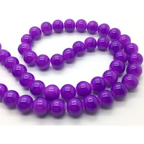 4 6 8 10mm Purple Glass Round Loose Beads DIY Bracelet Earrings Charms Necklace Beads For Jewelry Making #YL007