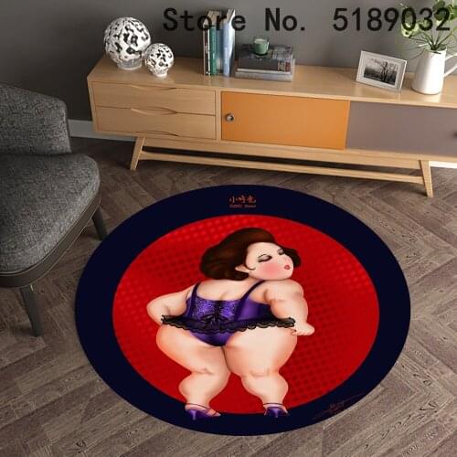 Round Area Rugs 3D Sexy Lady Women Carpet Girls Little Time Custom Bathroom Kitchen Hallway Mat Kids Playing Mats Home Decor