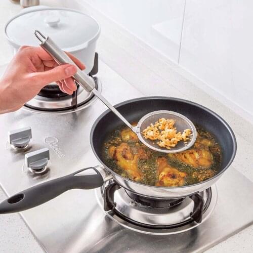 OTHERHOUSE Kitchen Stainless Steel Colander Spoon Filter Screen Mesh Strainer Colander Sieve Filter Sifter Oil Skimmer Cooking