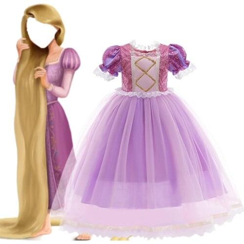 Little Girl Rapunzel Dress Baby Girl Rapunzel Dress Up Princess Costume Children Christmas Wedding Flower Girl Dress