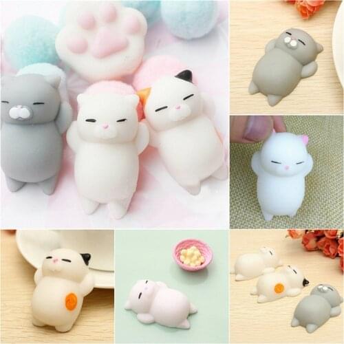 Mini Squeeze Toy Change Color Adorable Innovative Cat Soft Sticky Stress Release Abreaction Gift Small Toys Support Superbly