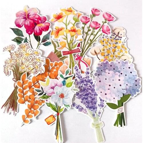 11PCS Flower plant Stickers Crafts And Scrapbooking stickers kids toys book Decorative sticker DIY Stationery