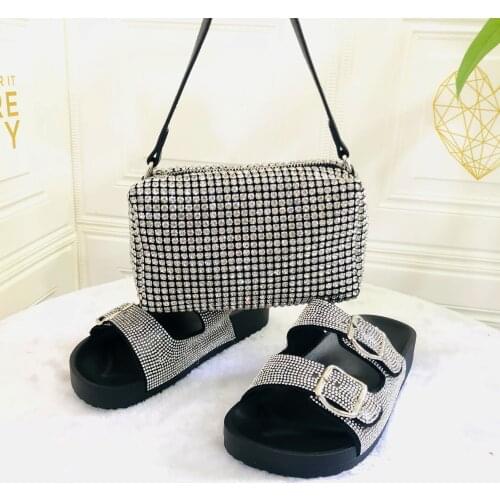 2021 New black Matching Shoes and Bag Set In Heels African Shoes and Matching Bags Italian Pumps Matching Shoe and Bag Set