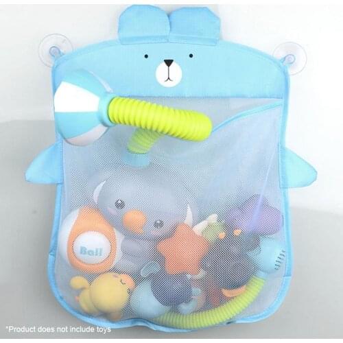 2021 New Baby Bathroom Mesh Bag Sucker Design For Bath Toys Kids Basket Cartoon Animal Shapes Cloth Sand Toys Storage Net Bag