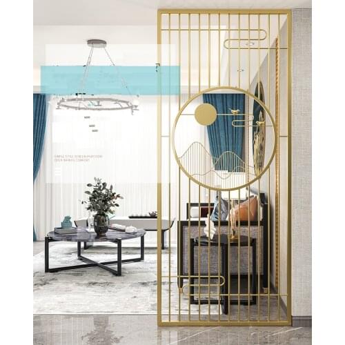 Nordic new Chinese household simple light luxury iron screen partition office hotel living room modern simple metal