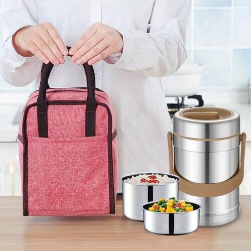 Portable Lunch Bag New Thermal Insulated Lunch Box Tote Cooler Handbag Bento Pouch Dinner Container School Food Storage Bags