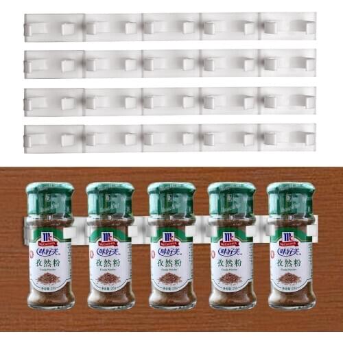 Seasoning Carrier Bottle Storage Holder Spice Rack Gripper 2pcs 4pcs Cabinet Clip Shelf Racks Store Home Kitchen Organizer