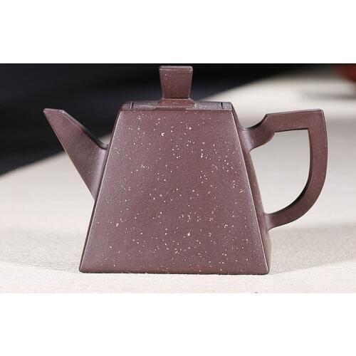 Yixing purple clay pot genuine pure handicraft famous Wang Fanggao Sifang pot raw ore Purple mud Kungfu Teapot Tea Set