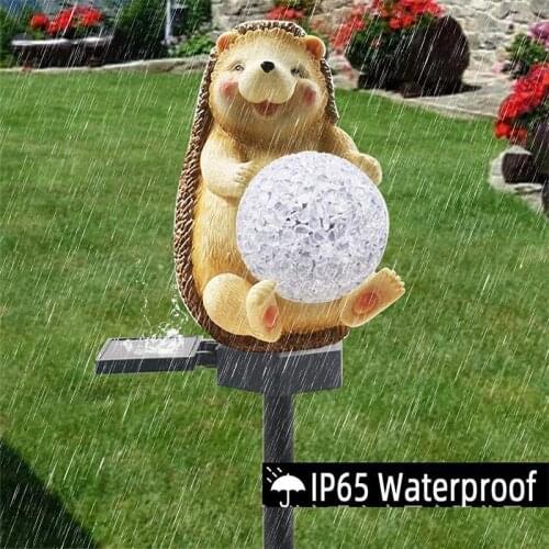 Solar led landscape lights lawn lights hedgehog rice ball plug lights outdoor lighting fixtures lawn lights plug gradient lights