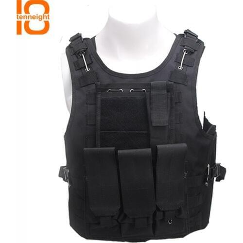 TENNEIGHT Outdoor Tactical Vest Molle Army Combat Hunting Vest CS Assault Plate Carrier Camouflage Vest Protection Equipment