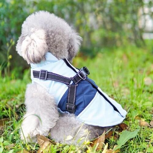 Warm Winter Cotton Waterproof Coat for Small Medium Large Dog Dog Clothes Pet Skiing Outfits With Durable Chest Strap Harness