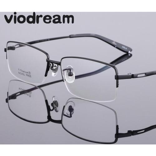 Viodream New Pure Titanium half Glasses Frame Ultra Light Business Prescription Optical Glasses Spectacle Frame Oculos De Grau