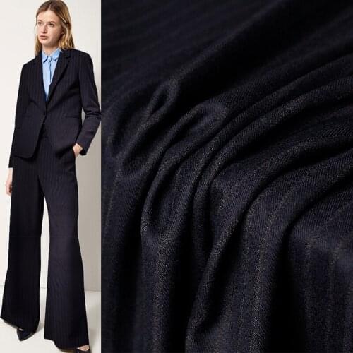 Red Raspberry Japanese Stripe Jacquard Weave Worsted Wool 100%Wool Garment Materials Women Suits Pants Sewing Cloth Freeshipping