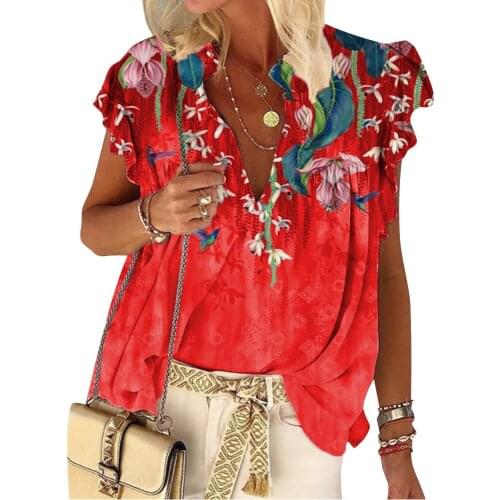 Women Floral Print Ruffles Plus Size Tops Summer Female Casual Vest Fashion Loose Ladies Tank Tops Sleeveless Shirt Camisole