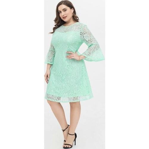 L-4xl Summer WomenS Dress 2021 Solid Dress Vintage Maxi Party Beach Women Dresses Light Prom Large Plus Size Curv Lace Pure