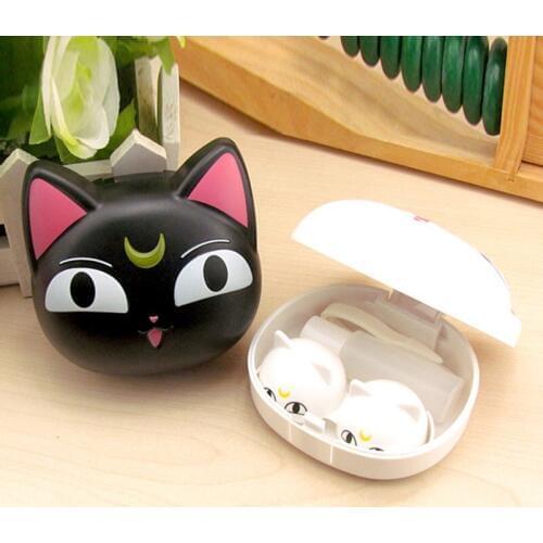 1PC Cartoon Cat Contact Lens Case Lovely Portable Animal Contact Lenses Box Container Travel Kit Holder For Women And Men
