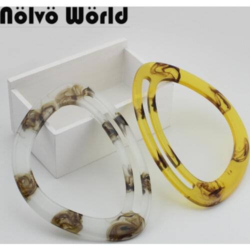 4-10 pieces 2 Colors,18X13.5cm happy face resin handle,diy women acrylic purse crochet bags handle,useful resin handle