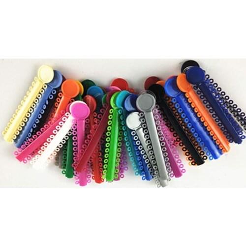 40pcs Dental Orthodontic Ligature Ties Multi-color Orthodontic Elastomeric O-rings for Braces Rubber Bands