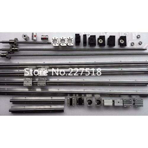 6 sets linear rail SBR16 L300/700/1500mm+SFU1605-350/750/1550mm ball screw+3 BK12/BF12+3 DSG16H nut+3 Coupler for cnc