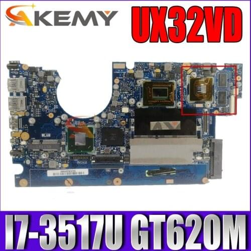Akemy UX32VD Laptop motherboard for ASUS UX32VD original mainboard 2GB-RAM I7-3517U GT620M