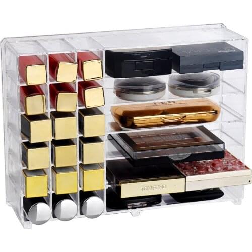 Acrylic Transparent Storage Box Cosmetics and Skin Care Products Organizador Drawer Separated Desktop Rangement Rack